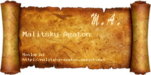 Malitsky Agaton névjegykártya